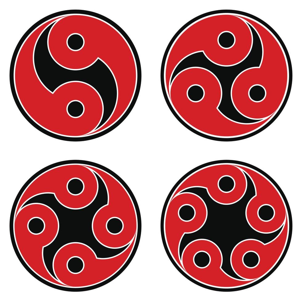 Vector design Tomoe hams symbol formed by three magatama
