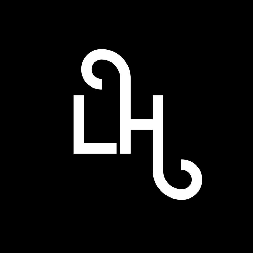 diseño del logotipo de la letra lh. icono del logotipo de letras iniciales lh. plantilla de diseño de logotipo mínimo de letra abstracta lh. vector de diseño de letra lh con colores negros. logotipo de la izquierda