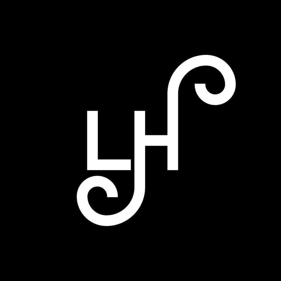 diseño del logotipo de la letra lh. icono del logotipo de letras iniciales lh. plantilla de diseño de logotipo mínimo de letra abstracta lh. vector de diseño de letra lh con colores negros. logotipo de la izquierda