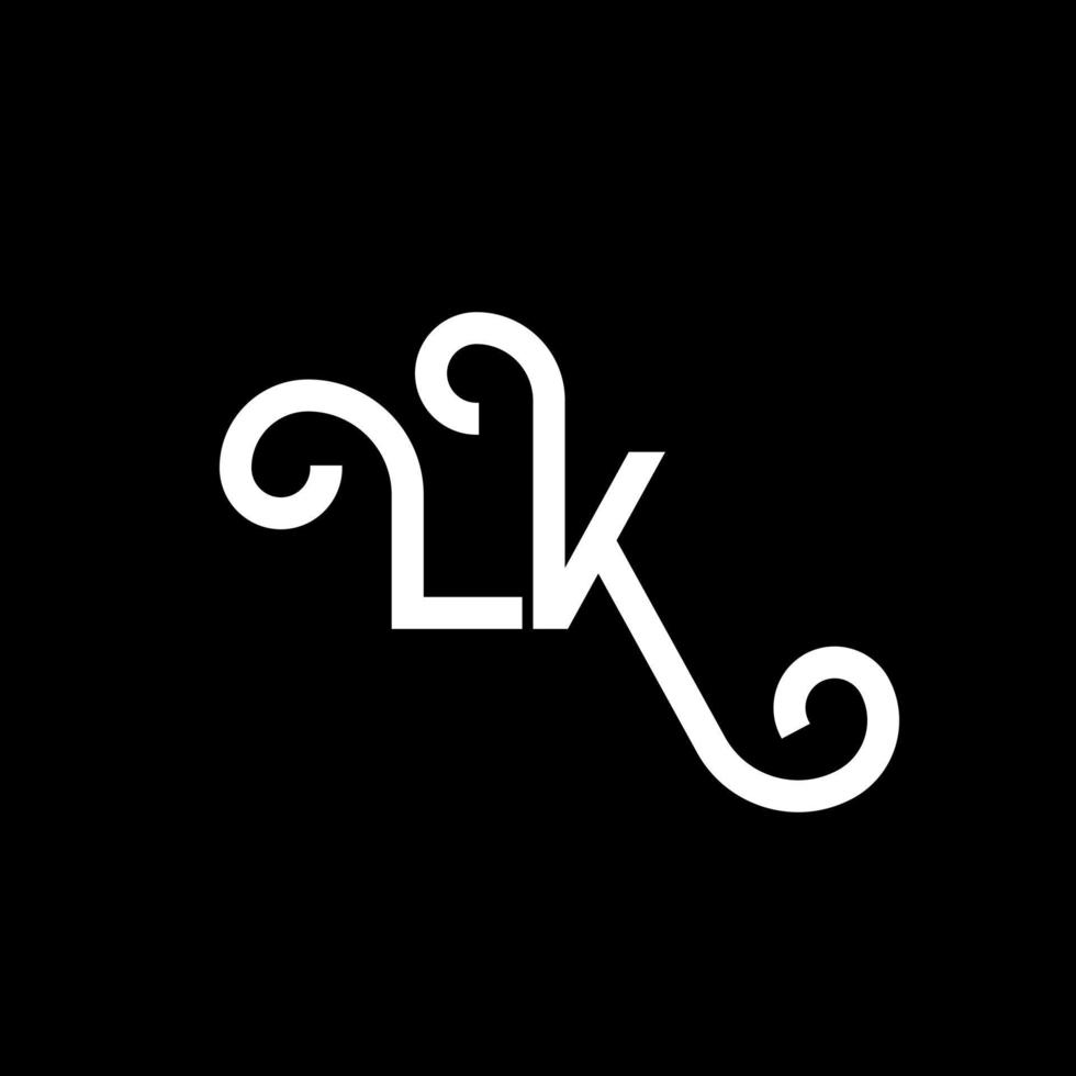 diseño del logotipo de la letra lk. icono del logotipo de letras iniciales lk. plantilla de diseño de logotipo mínimo de letra abstracta lk. vector de diseño de letra lk con colores negros. logotipo de lk