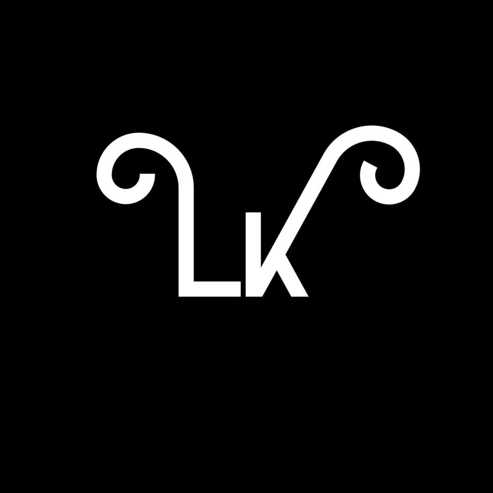 LK Letter Logo Design. Initial letters LK logo icon. Abstract letter LK minimal logo design template. L K letter design vector with black colors. lk logo