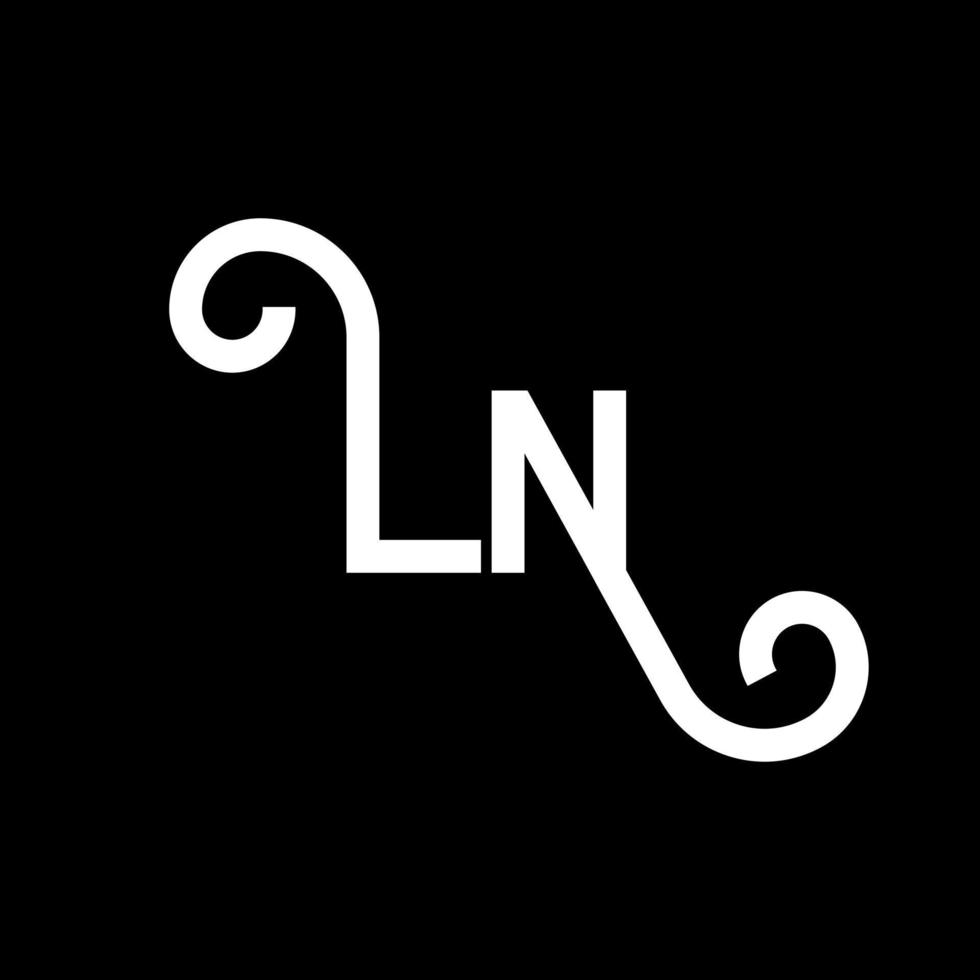 En el diseño del logotipo de la letra. letras iniciales en el icono del logotipo. letra abstracta ln plantilla de diseño de logotipo mínimo. En el vector de diseño de letras con colores negros. en el logo