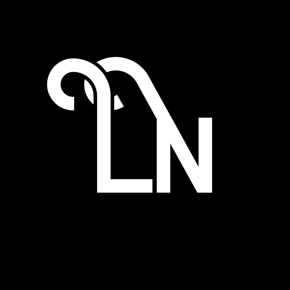 LN Letter Logo Design. Initial letters LN logo icon. Abstract letter LN minimal logo design template. L N letter design vector with black colors. ln logo