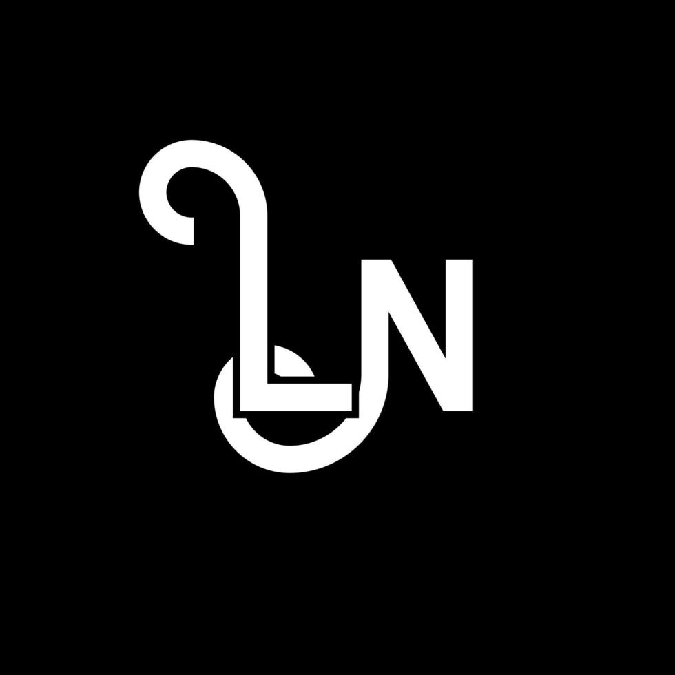 LN Letter Logo Design. Initial letters LN logo icon. Abstract letter LN minimal logo design template. L N letter design vector with black colors. ln logo