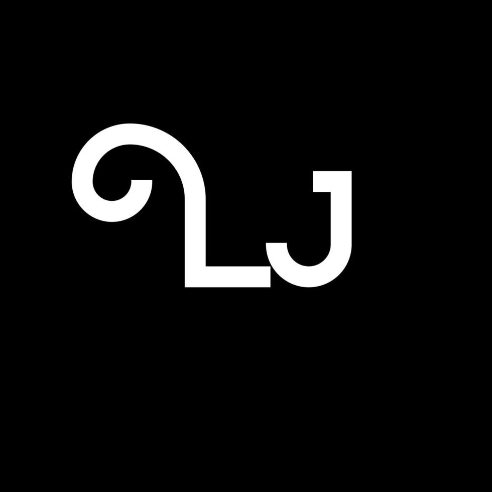 diseño del logotipo de la letra lj. icono del logotipo de letras iniciales lj. plantilla de diseño de logotipo mínimo de letra abstracta lj. vector de diseño de letra lj con colores negros. logotipo de lj