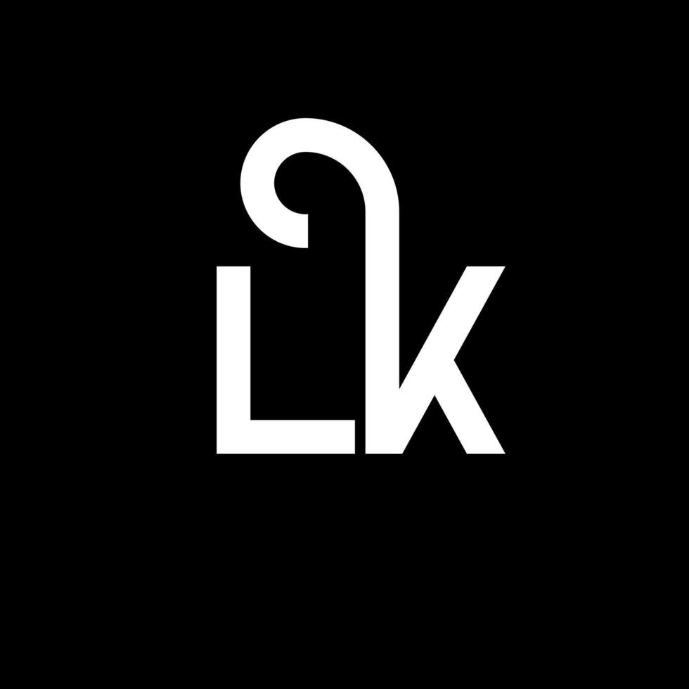 diseño del logotipo de la letra lk. icono del logotipo de letras iniciales lk. plantilla de diseño de logotipo mínimo de letra abstracta lk. vector de diseño de letra lk con colores negros. logotipo de lk