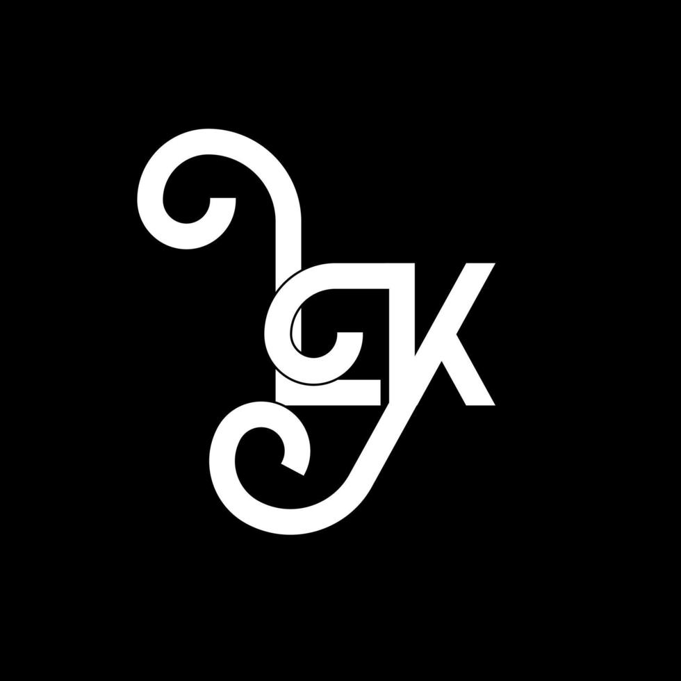 diseño del logotipo de la letra lk. icono del logotipo de letras iniciales lk. plantilla de diseño de logotipo mínimo de letra abstracta lk. vector de diseño de letra lk con colores negros. logotipo de lk