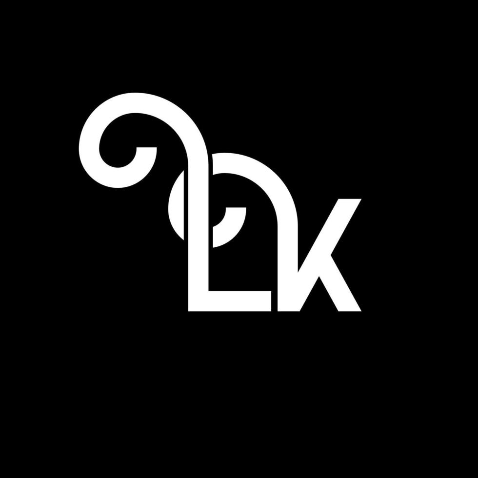 diseño del logotipo de la letra lk. icono del logotipo de letras iniciales lk. plantilla de diseño de logotipo mínimo de letra abstracta lk. vector de diseño de letra lk con colores negros. logotipo de lk