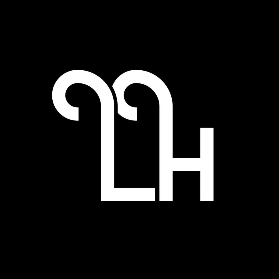 diseño del logotipo de la letra lh. icono del logotipo de letras iniciales lh. plantilla de diseño de logotipo mínimo de letra abstracta lh. vector de diseño de letra lh con colores negros. logotipo de la izquierda