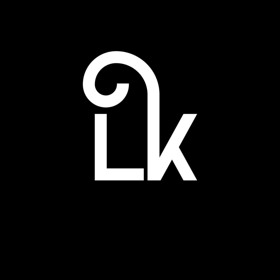 diseño del logotipo de la letra lk. icono del logotipo de letras iniciales lk. plantilla de diseño de logotipo mínimo de letra abstracta lk. vector de diseño de letra lk con colores negros. logotipo de lk