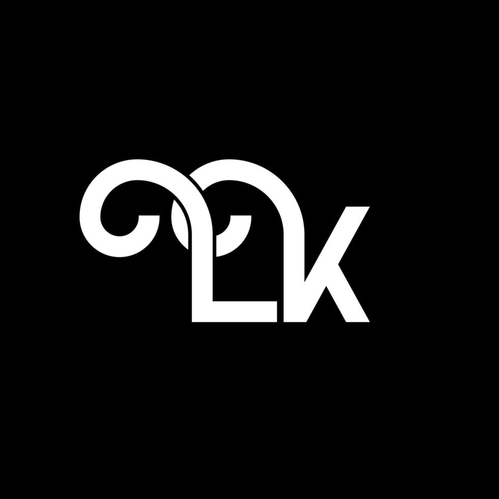 diseño del logotipo de la letra lk. icono del logotipo de letras iniciales lk. plantilla de diseño de logotipo mínimo de letra abstracta lk. vector de diseño de letra lk con colores negros. logotipo de lk