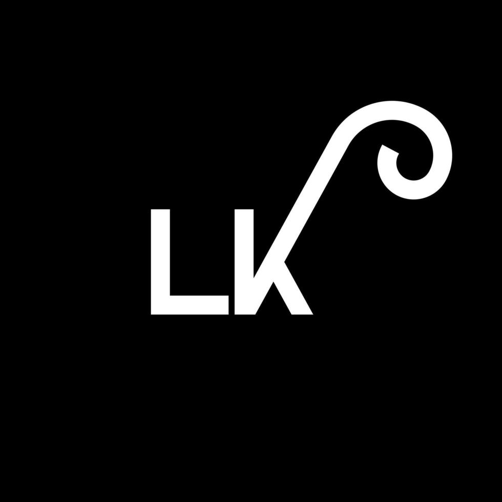 diseño del logotipo de la letra lk. icono del logotipo de letras iniciales lk. plantilla de diseño de logotipo mínimo de letra abstracta lk. vector de diseño de letra lk con colores negros. logotipo de lk