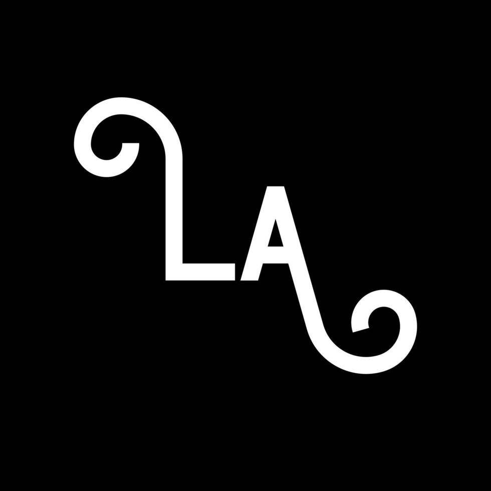 LA Letter Logo Design. Initial letters LA logo icon. Abstract letter LA minimal logo design template. L A letter design vector with black colors. la logo