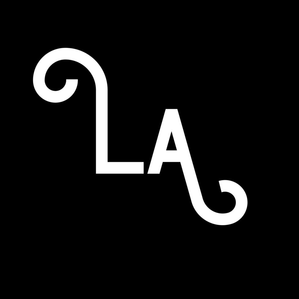 LA Letter Logo Design. Initial letters LA logo icon. Abstract letter LA minimal logo design template. L A letter design vector with black colors. la logo