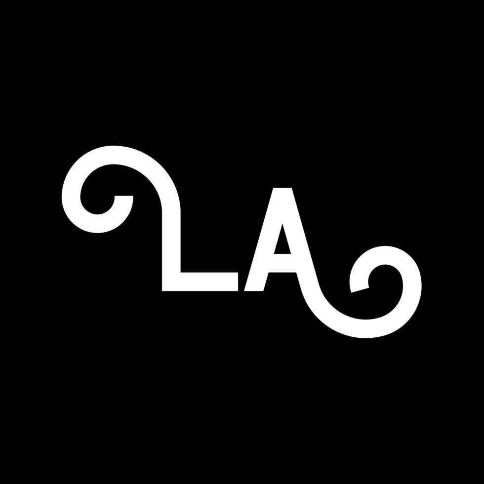 LA Letter Logo Design. Initial letters LA logo icon. Abstract letter LA minimal logo design template. L A letter design vector with black colors. la logo