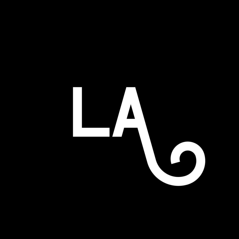 LA Letter Logo Design. Initial letters LA logo icon. Abstract letter LA minimal logo design template. L A letter design vector with black colors. la logo