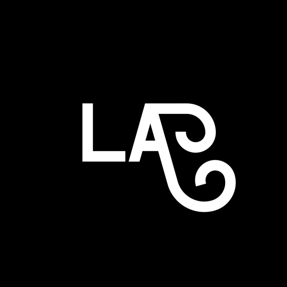 LA Letter Logo Design. Initial letters LA logo icon. Abstract letter LA minimal logo design template. L A letter design vector with black colors. la logo