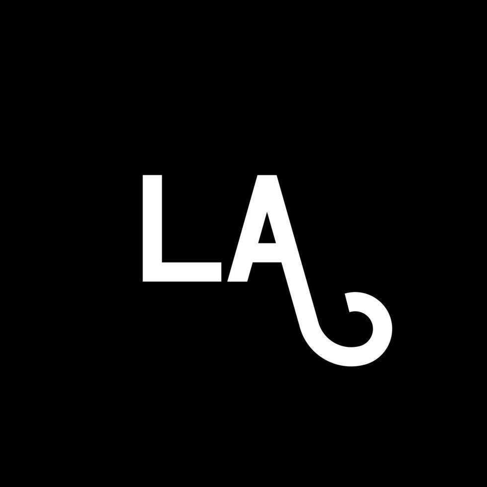 LA Letter Logo Design. Initial letters LA logo icon. Abstract letter LA minimal logo design template. L A letter design vector with black colors. la logo