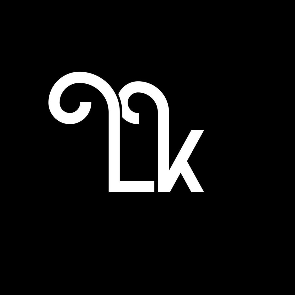 diseño del logotipo de la letra lk. icono del logotipo de letras iniciales lk. plantilla de diseño de logotipo mínimo de letra abstracta lk. vector de diseño de letra lk con colores negros. logotipo de lk