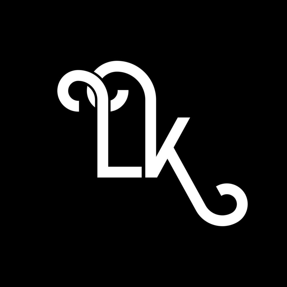 diseño del logotipo de la letra lk. icono del logotipo de letras iniciales lk. plantilla de diseño de logotipo mínimo de letra abstracta lk. vector de diseño de letra lk con colores negros. logotipo de lk