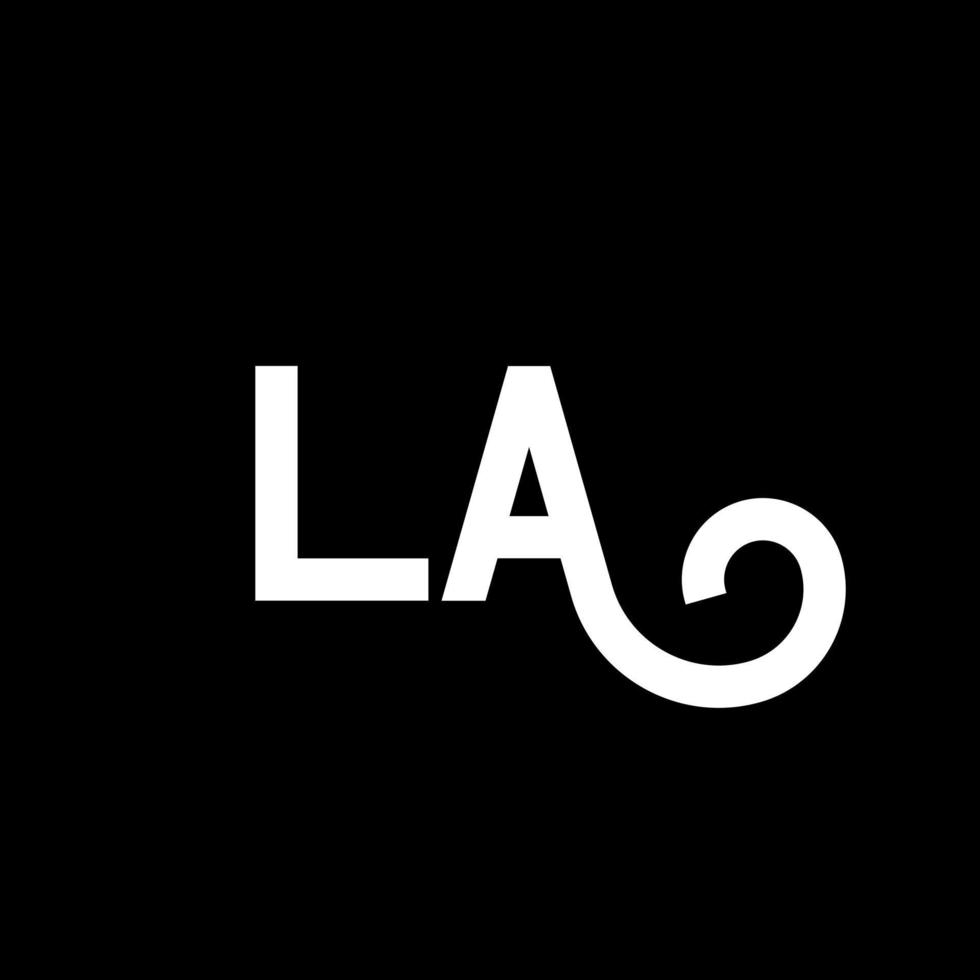 LA Letter Logo Design. Initial letters LA logo icon. Abstract letter LA minimal logo design template. L A letter design vector with black colors. la logo