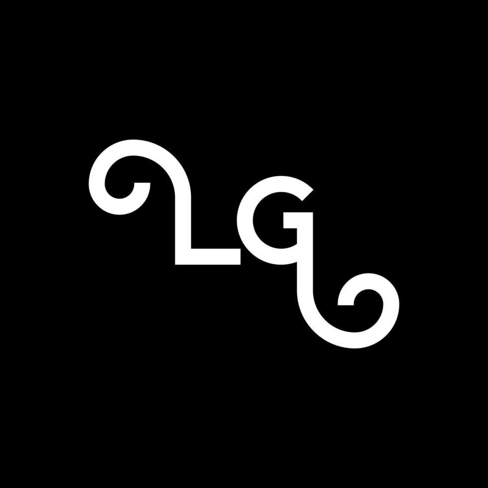 diseño de logotipo de letra lg. icono del logotipo de letras iniciales lg. plantilla de diseño de logotipo mínimo de letra abstracta lg. vector de diseño de letra lg con colores negros. logotipo de lg