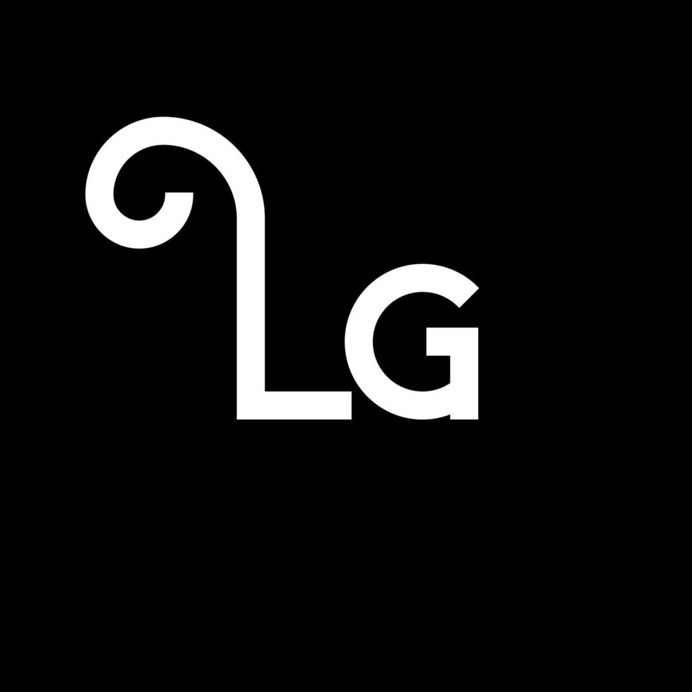 LG Letter Logo Design. Initial letters LG logo icon. Abstract letter LG minimal logo design template. L G letter design vector with black colors. lg logo