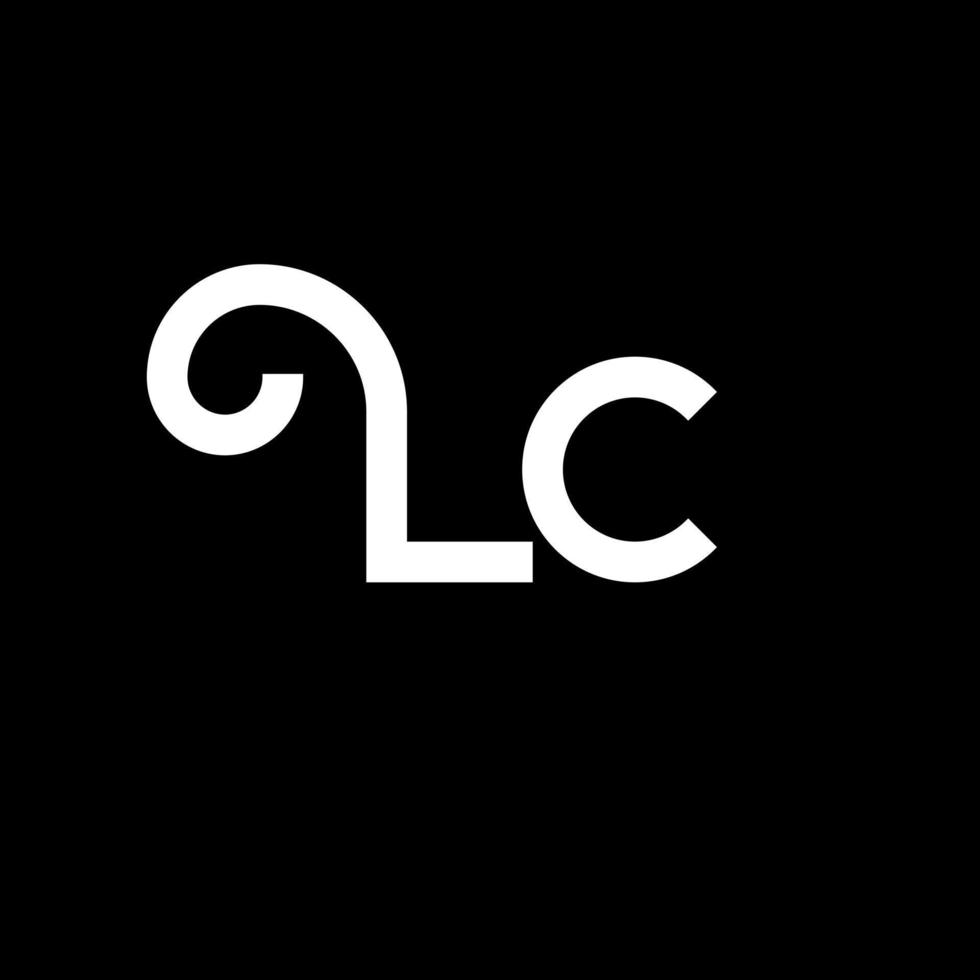 diseño de logotipo de letra lc. icono del logotipo de letras iniciales lc. plantilla de diseño de logotipo mínimo de letra abstracta lc. vector de diseño de letra lc con colores negros. logotipo de lc