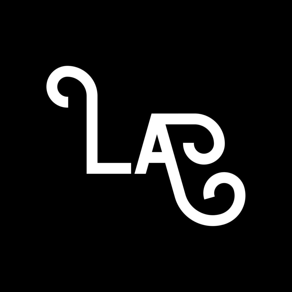 LA Letter Logo Design. Initial letters LA logo icon. Abstract letter LA minimal logo design template. L A letter design vector with black colors. la logo