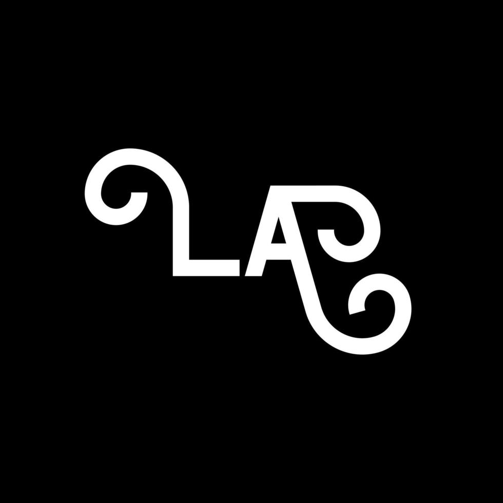LA Letter Logo Design. Initial letters LA logo icon. Abstract letter LA minimal logo design template. L A letter design vector with black colors. la logo