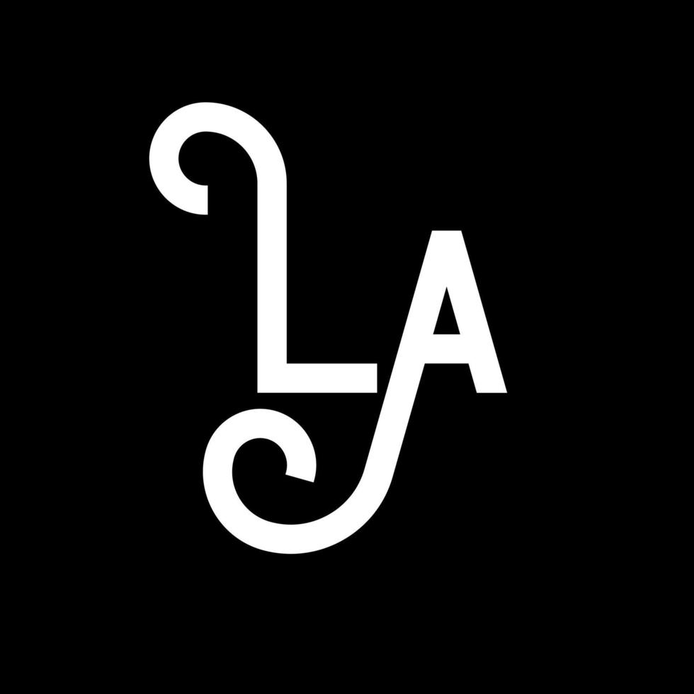 LA Letter Logo Design. Initial letters LA logo icon. Abstract letter LA minimal logo design template. L A letter design vector with black colors. la logo