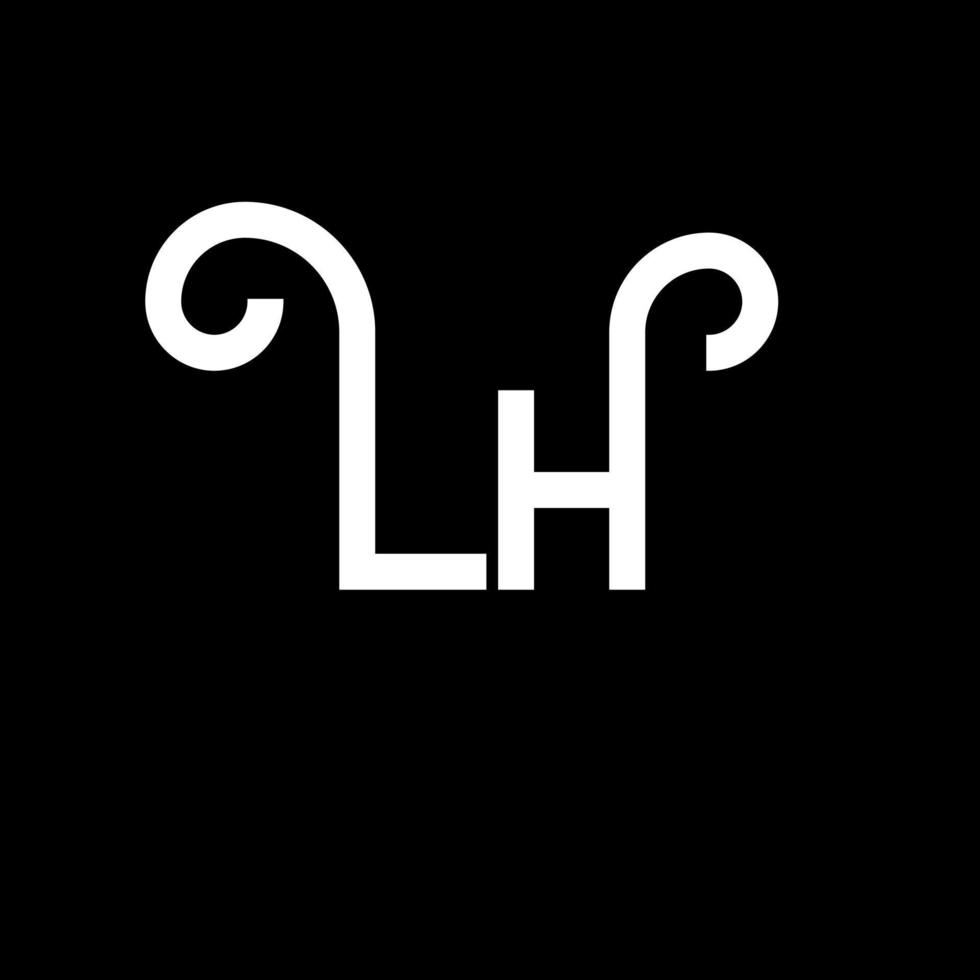 diseño del logotipo de la letra lh. icono del logotipo de letras iniciales lh. plantilla de diseño de logotipo mínimo de letra abstracta lh. vector de diseño de letra lh con colores negros. logotipo de la izquierda