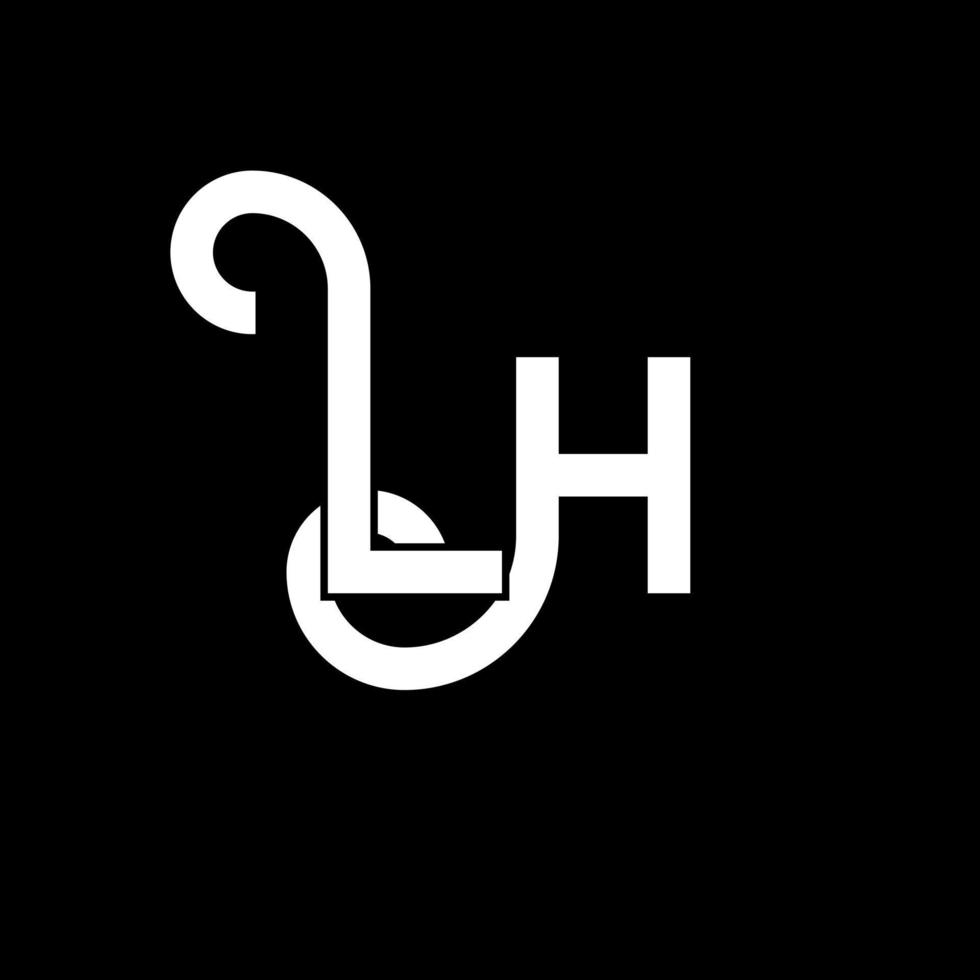 LH Letter Logo Design. Initial letters LH logo icon. Abstract letter LH minimal logo design template. L H letter design vector with black colors. lh logo