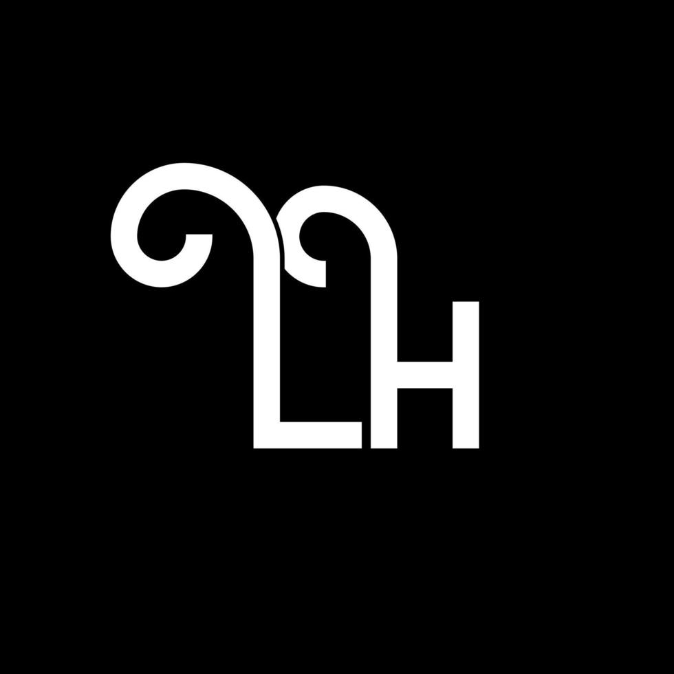 diseño del logotipo de la letra lh. icono del logotipo de letras iniciales lh. plantilla de diseño de logotipo mínimo de letra abstracta lh. vector de diseño de letra lh con colores negros. logotipo de la izquierda