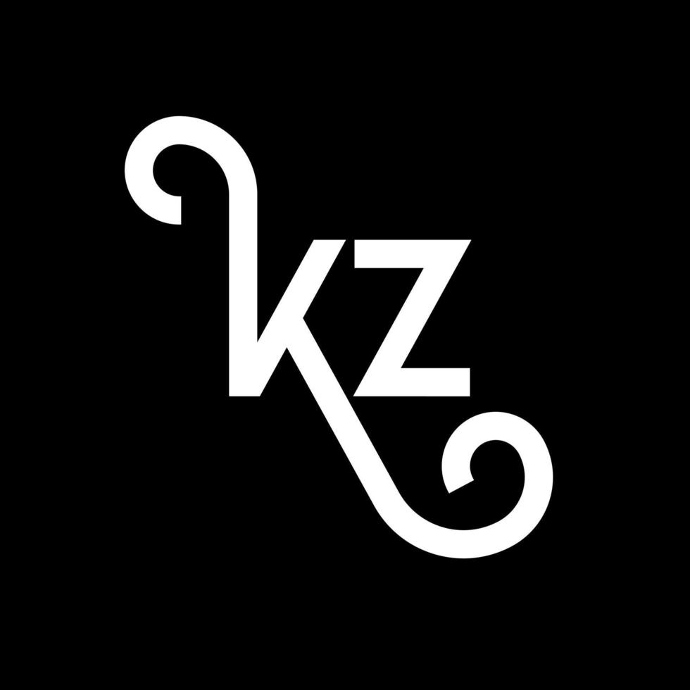 diseño del logotipo de la letra kz. icono del logotipo kz de letras iniciales. plantilla de diseño de logotipo mínimo de letra abstracta kz. vector de diseño de letras kz con colores negros. logotipo de kz