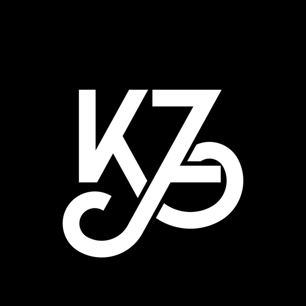 diseño del logotipo de la letra kz. icono del logotipo kz de letras iniciales. plantilla de diseño de logotipo mínimo de letra abstracta kz. vector de diseño de letras kz con colores negros. logotipo de kz