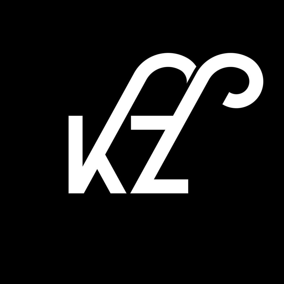 diseño del logotipo de la letra kz. icono del logotipo kz de letras iniciales. plantilla de diseño de logotipo mínimo de letra abstracta kz. vector de diseño de letras kz con colores negros. logotipo de kz