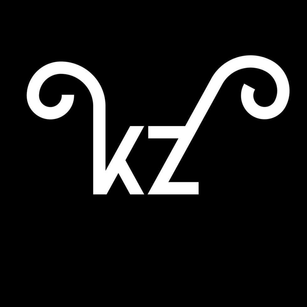 diseño del logotipo de la letra kz. icono del logotipo kz de letras iniciales. plantilla de diseño de logotipo mínimo de letra abstracta kz. vector de diseño de letras kz con colores negros. logotipo de kz