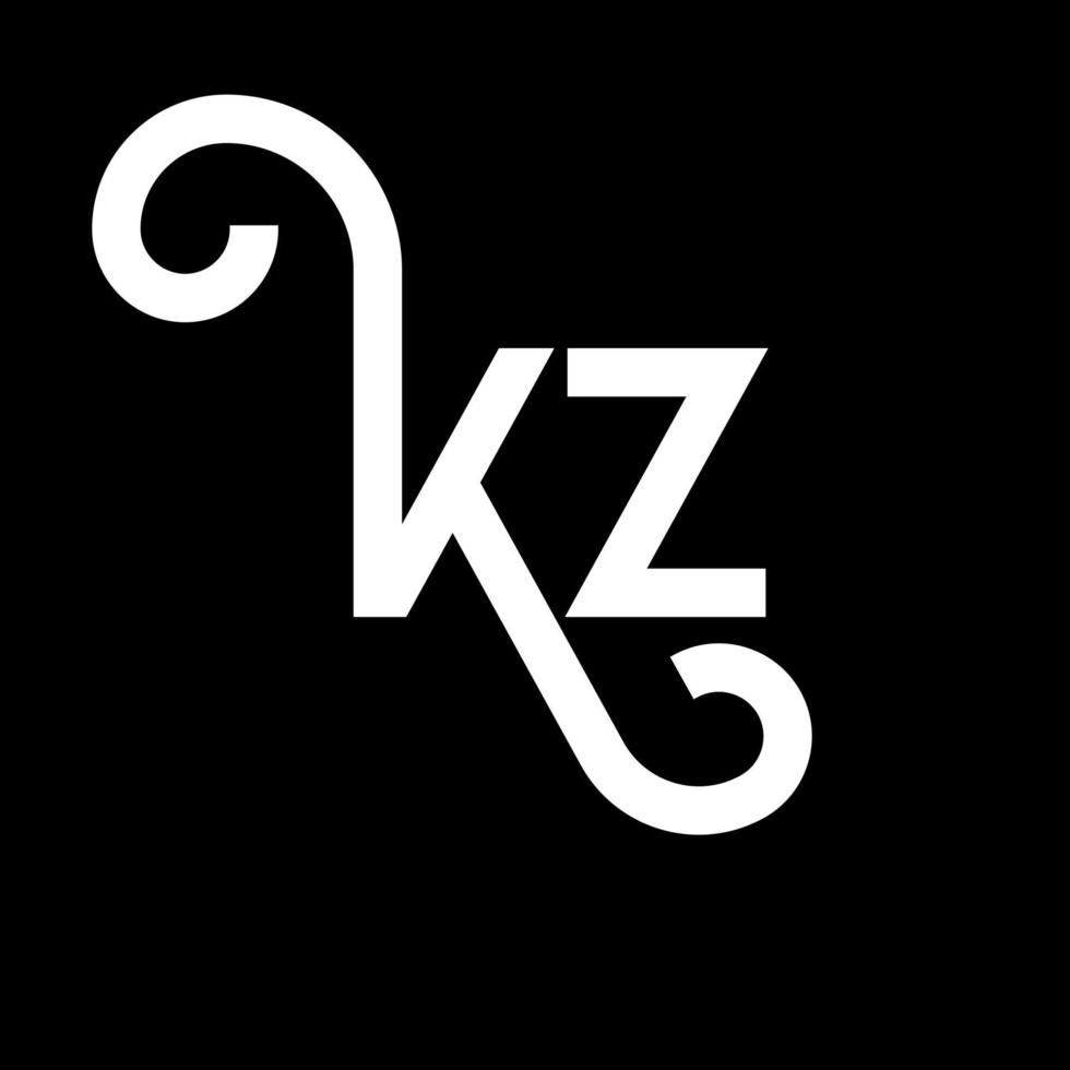 diseño del logotipo de la letra kz. icono del logotipo kz de letras iniciales. plantilla de diseño de logotipo mínimo de letra abstracta kz. vector de diseño de letras kz con colores negros. logotipo de kz