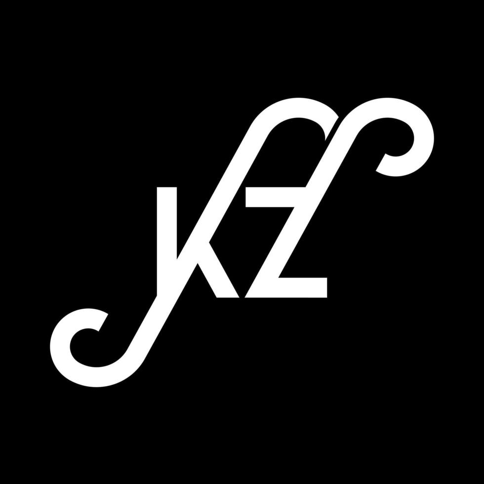 KZ Letter Logo Design. Initial letters KZ logo icon. Abstract letter KZ minimal logo design template. K Z letter design vector with black colors. kz logo