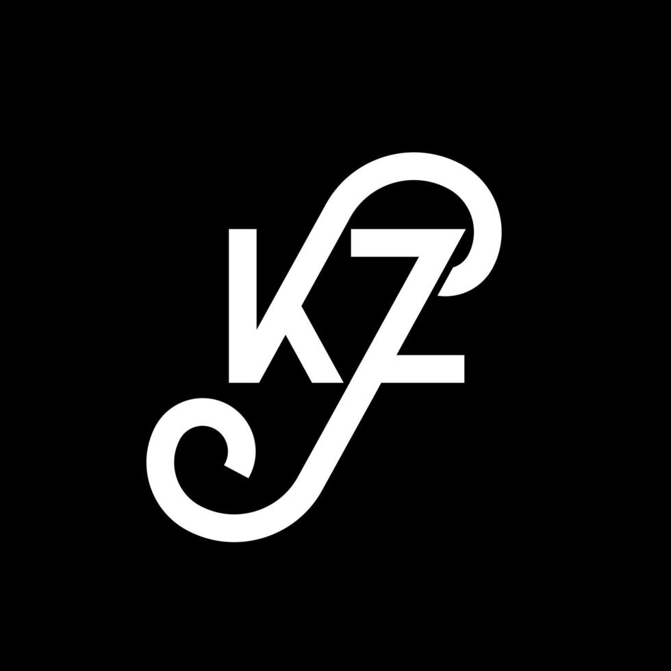 KZ Letter Logo Design. Initial letters KZ logo icon. Abstract letter KZ minimal logo design template. K Z letter design vector with black colors. kz logo