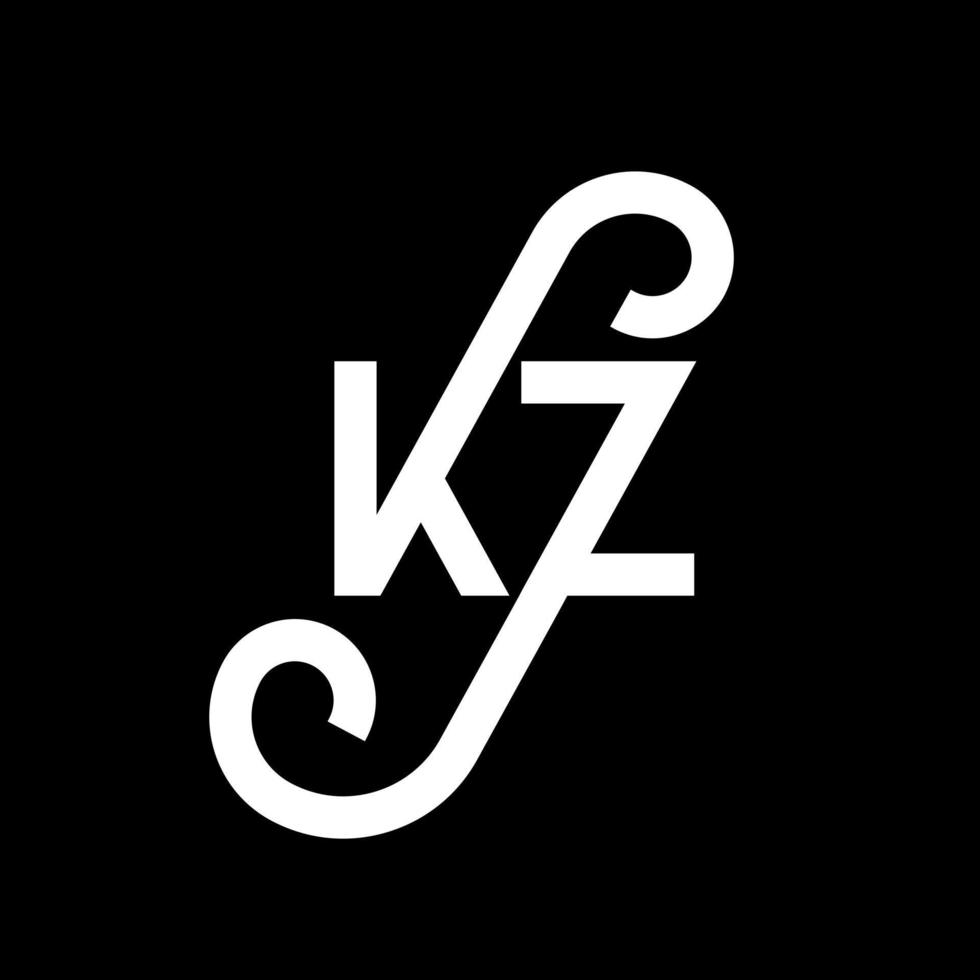 diseño del logotipo de la letra kz. icono del logotipo kz de letras iniciales. plantilla de diseño de logotipo mínimo de letra abstracta kz. vector de diseño de letras kz con colores negros. logotipo de kz