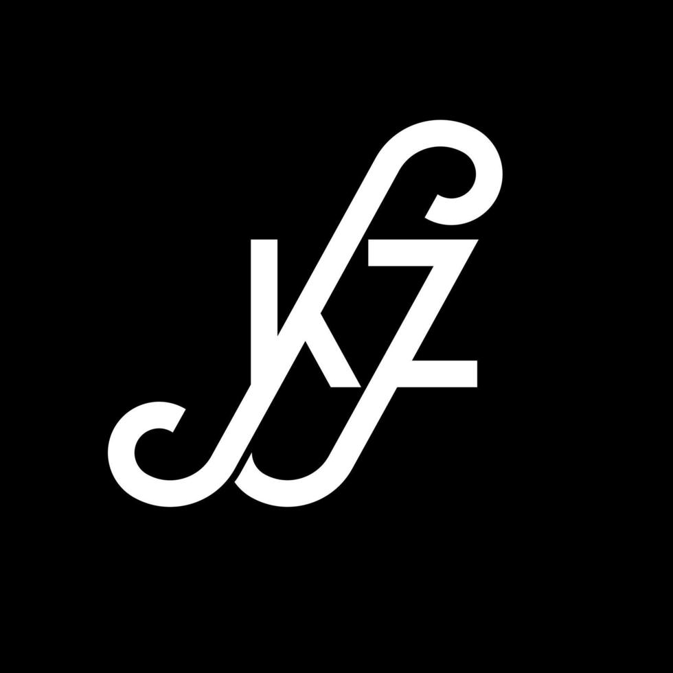 diseño del logotipo de la letra kz. icono del logotipo kz de letras iniciales. plantilla de diseño de logotipo mínimo de letra abstracta kz. vector de diseño de letras kz con colores negros. logotipo de kz