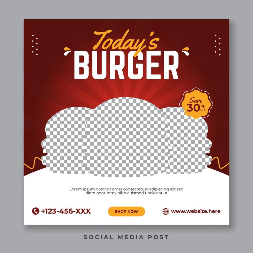 Today's burger social media vector