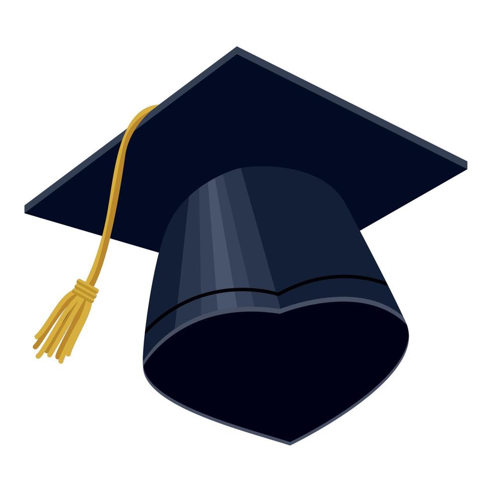 graduation hat isometric vector