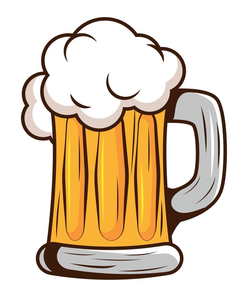 cold beer mug drink vector