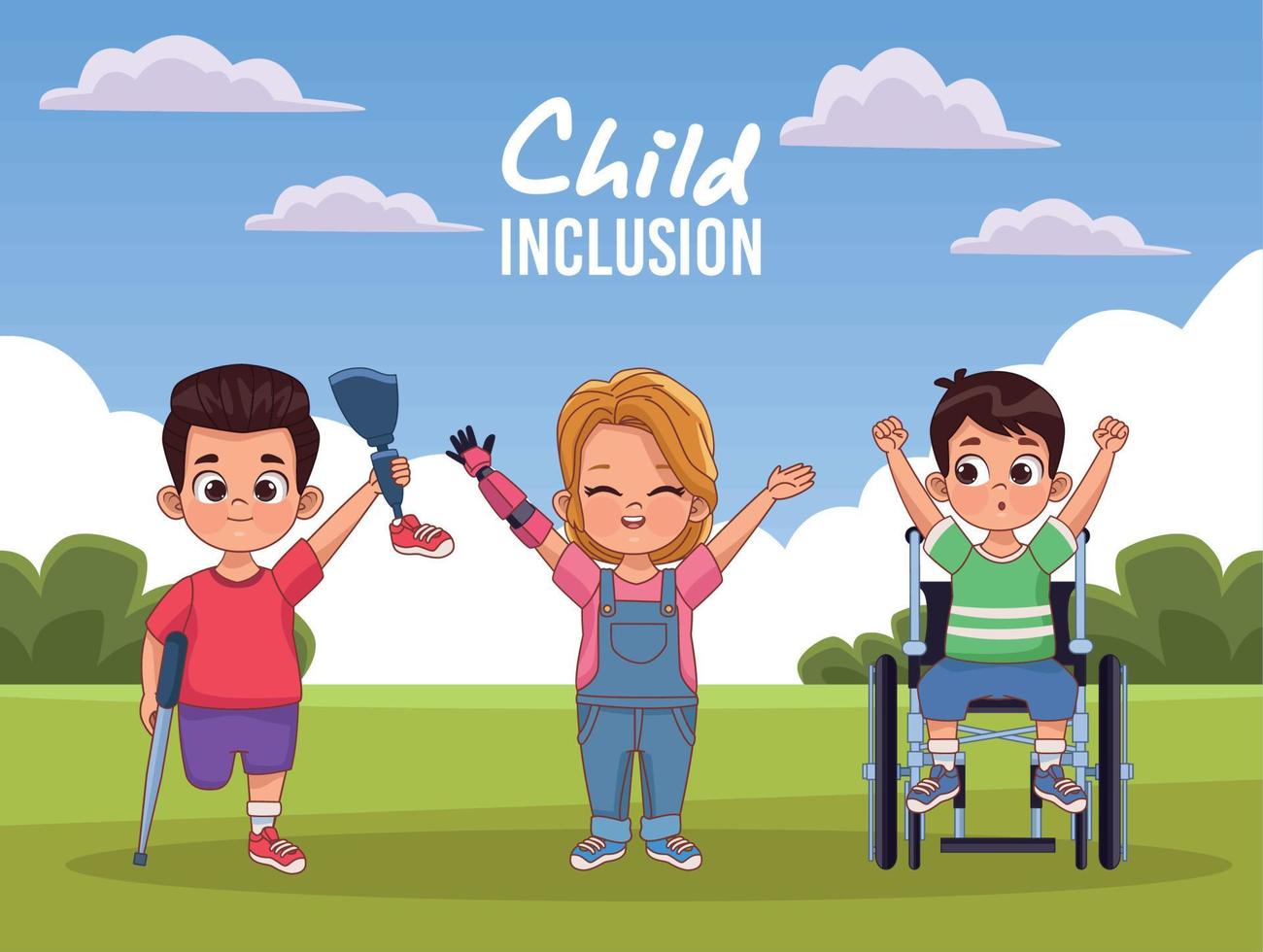 diseño de inclusión infantil vector