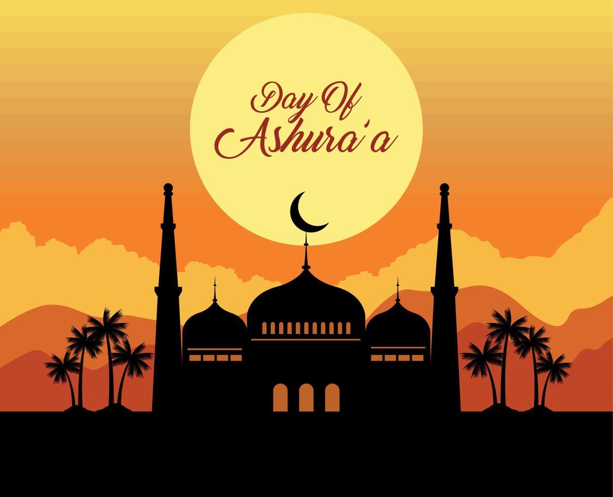 ashura day lettering scene vector