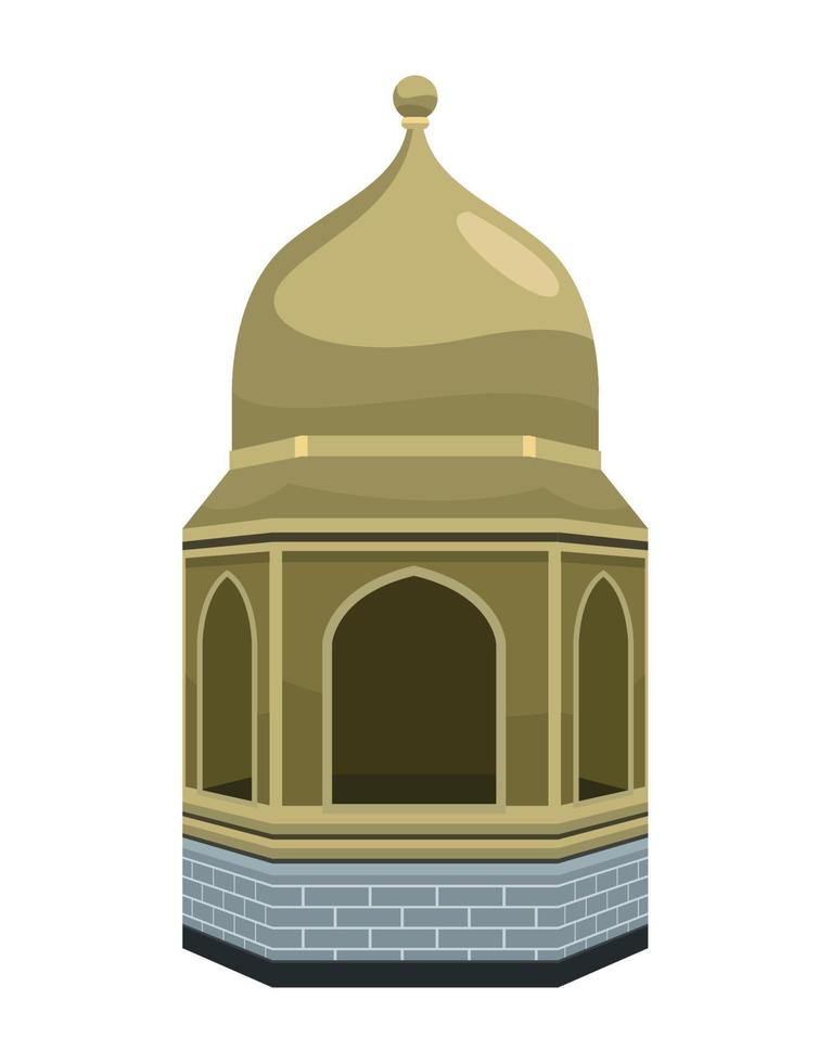 torre dorada de la mezquita vector