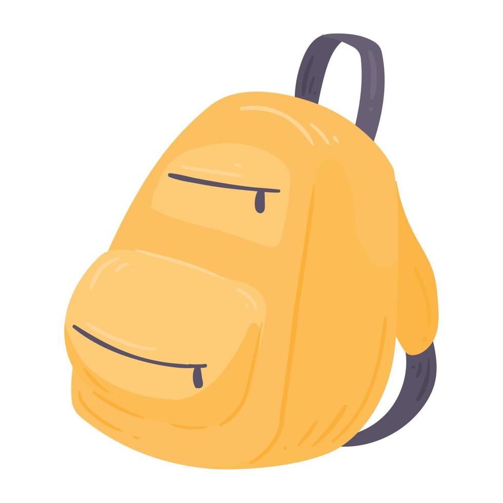 yellow schoolbag supply vector